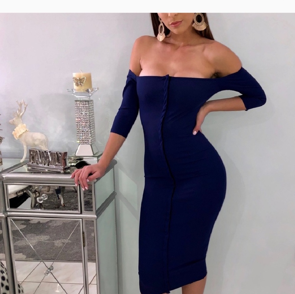 Off Shoulder Bodycon Midi - Picture 6 of 8